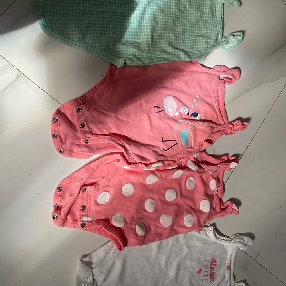 [carters] set of 5 ruffle sleeve tank onesies #10